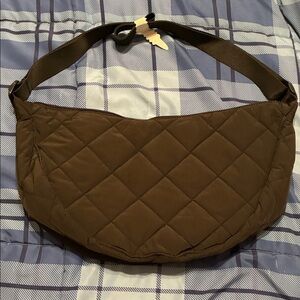 New Quilted Black Shoulder Bag with adjustable straps